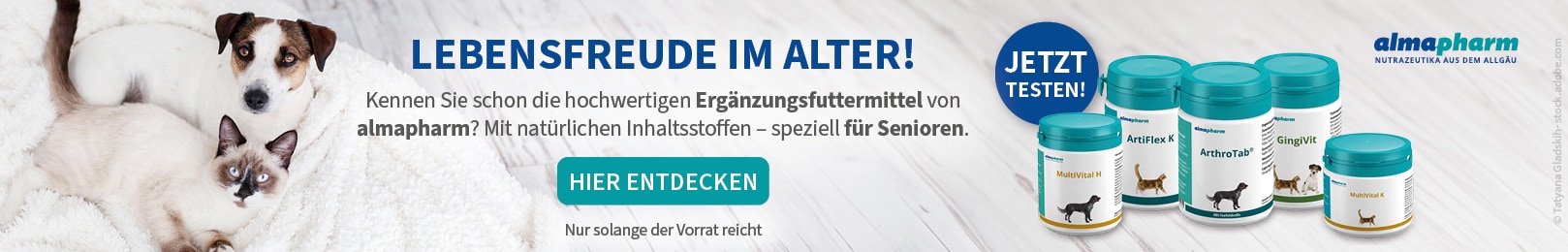 almapharm Produkte für Senior-Hunde und -Katzen